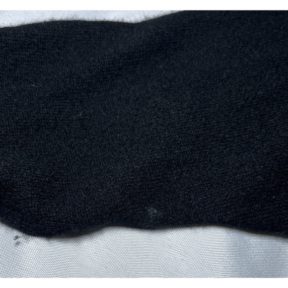 Marshall Fields Womens Cashmere Split Neck Sweater Size XL Black Ruffles *READ* - Picture 7 of 10